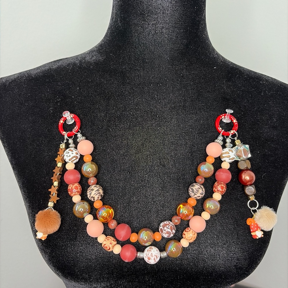 Multicolor Beaded Necklace with Charms